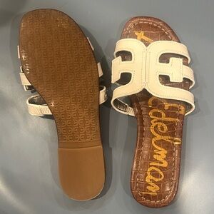 Kids Sam Edelman White Cutout Slide Sandals